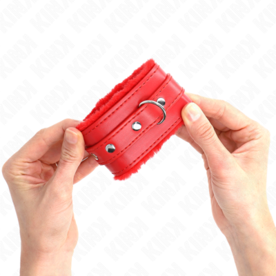 Kink - pulso premium forro de pele vermelho com cinto vermelho ajustável 17-29 cm x 6 cm kink wrist restraint caliente. Pt