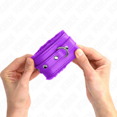 Kink - pulso forro de pele premium roxo com cinto roxo ajustável 17-29 cm x 6 cm kink wrist restraint caliente. Pt