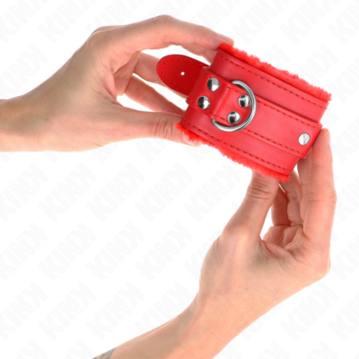 Kink - pulso forro de pele vermelho com cinto vermelho ajustável 17-29 cm x 6 cm kink wrist restraint caliente. Pt