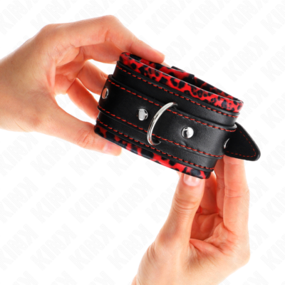 Kink - pulso forro de pele vermelho / preto ajustável 17-29 cm x 6 cm kink wrist restraint caliente. Pt