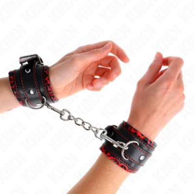 Kink - pulso forro de pele vermelho / preto ajustável 17-29 cm x 6 cm kink wrist restraint caliente. Pt
