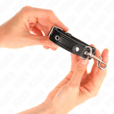 Kink - mini pulseiras pretas com pregos ajustáveis 16-22 cm x 2 cm kink wrist restraint caliente. Pt