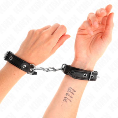Kink - mini pulseiras pretas com pregos ajustáveis 16-22 cm x 2 cm kink wrist restraint caliente. Pt