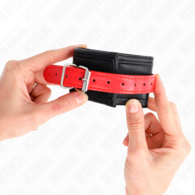 Kink - pulso preto com cinto vermelho ajustável 17-28 cm x 6 cm kink wrist restraint caliente. Pt