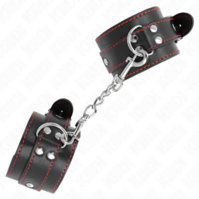 Alternative view of KINK - PUNHOS PRETOS COM FORRO VERMELHO AJUSTÁVEIS 20-28 CM X 5,5 CM