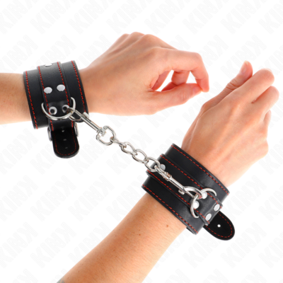 Kink - punhos pretos com forro vermelho ajustáveis 20-28 cm x 5,5 cm kink wrist restraint caliente. Pt