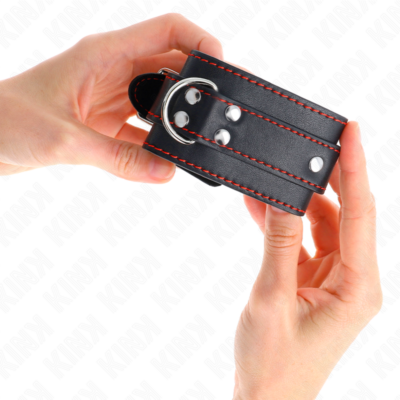Kink - punhos pretos com forro vermelho ajustáveis 20-28 cm x 5,5 cm kink wrist restraint caliente. Pt