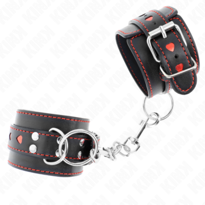 Alternative view of KINK - PULSO PRETO COM INSERÇÃO DE CORAÇÃO VERMELHO AJUSTÁVEL 21-28 CM X 5,5 CM