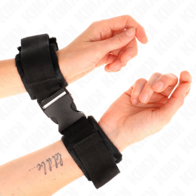 Kink - retenções de pulso nylon bind hook&loop vermelho-preto modelo 1 ajdustable 25-35 cm x 6 cm kink wrist restraint caliente. Pt
