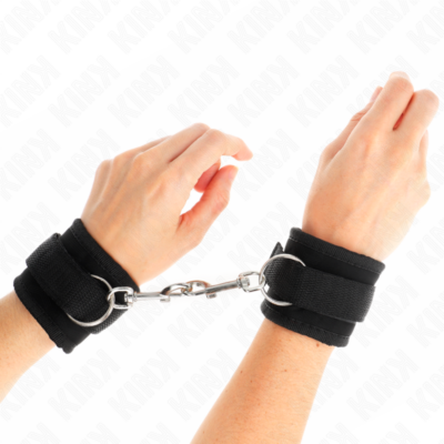 Kink - pulso nylon bind hook&loop preto modelo 2 ajustável 18-35 cm x 6 cm kink wrist restraint caliente. Pt