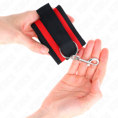 Kink - retenções de pulso nylon bind hook&loop vermelho-preto modelo 2 ajustável 18-35 cm x 6 cm kink wrist restraint caliente. Pt