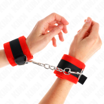 Kink - algemas de pele iniciante preto-vermelho 30 x 7 cm kink wrist restraint caliente. Pt