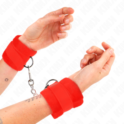 Kink - algemas de pele iniciante vermelho 30 x 7 cm kink wrist restraint caliente. Pt