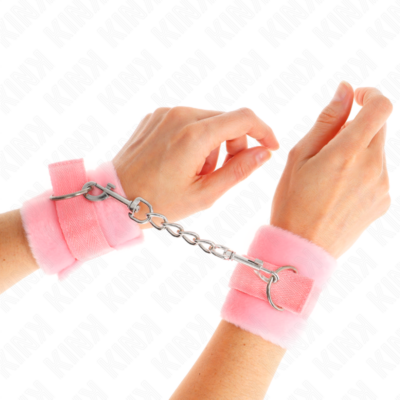 Kink - algemas de pele iniciante rosa 30 x 7 cm kink wrist restraint caliente. Pt