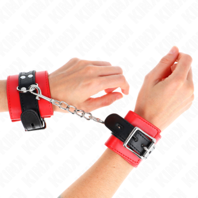 Kink - punhos vermelhos com cinto preto ajustáveis 17-28 cm x 6 cm kink wrist restraint caliente. Pt