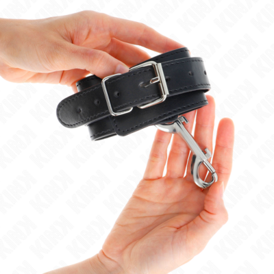 Kink - retenções de pulso - linha de rebite única e fivela grande preta ajustável 17-28 cm x 5 cm kink wrist restraint caliente. Pt