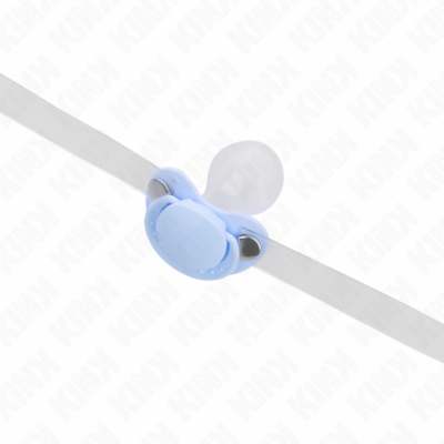 Kink - mordaça em forma de chupeta azul claro 5,5 x 4 cm ajustável 43-60 cm kink collar & gag caliente. Pt