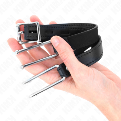 Kink - mordaça de gancho de metal 11,5 cm com alça de couro ajustável 39-58 cm x 2 cm kink collar & gag caliente. Pt