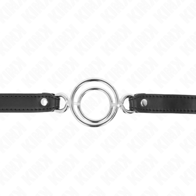 Kink - gag com múltiplos o-rings 5 cm preto 63 x 2,5 cm kink collar & gag caliente. Pt