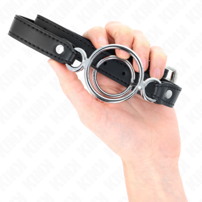 Kink - gag com múltiplos o-rings 5 cm preto 63 x 2,5 cm kink collar & gag caliente. Pt