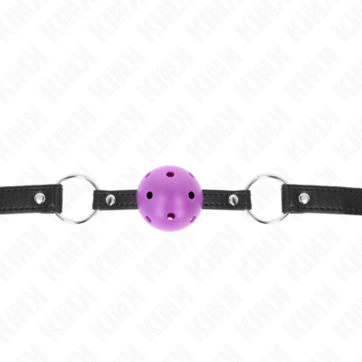 Kink - bola roxa duro oca 4,5 cm mordaça 63,5 x 2 cm kink collar & gag caliente. Pt