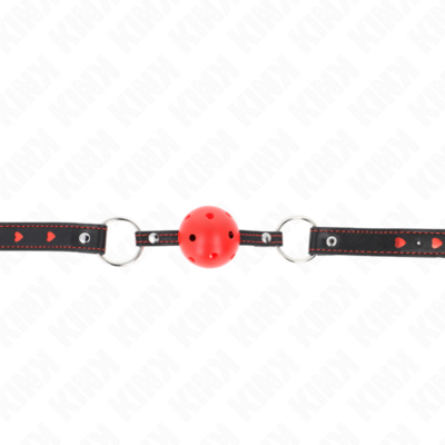 Kink - mordaça de bola vermelha oca duro modelo 2 65 x 2,5 cm kink collar & gag caliente. Pt