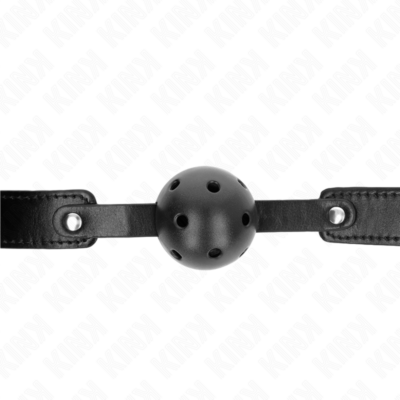 Kink - bola respirável preta 4,5 cm mordaça 65 x 2,5 cm kink collar & gag caliente. Pt