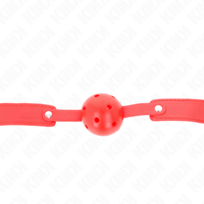 Kink - bola respirável vermelha 4,5 cm mordaça 65 x 2,5 cm kink collar & gag caliente. Pt