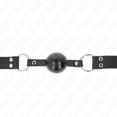 Kink - bola macia e sólida mordaça de 4 cm com alça de couro 62 x 2,5 cm ajustável 42-58 cm kink collar & gag caliente. Pt