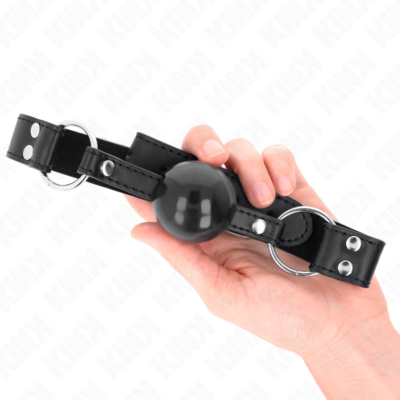 Kink - bola macia e sólida mordaça de 4 cm com alça de couro 62 x 2,5 cm ajustável 42-58 cm kink collar & gag caliente. Pt