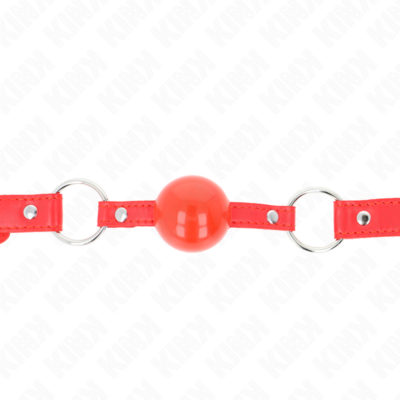 Kink - mordaça bola tpe 4 cm com fechadura rojo 60 x 2 cm kink collar & gag caliente. Pt