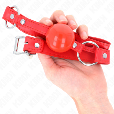 Kink - mordaça bola tpe 4 cm com fechadura rojo 60 x 2 cm kink collar & gag caliente. Pt