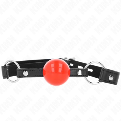 Kink - bola mordaça 4 cm com fechadura bola vermelha alça preta 60 x 2 cm kink collar & gag caliente. Pt