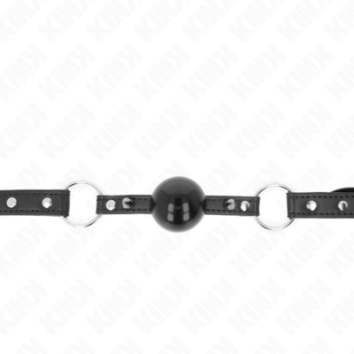 Kink - mordaça bola 4 cm com ponta rebite e snap lock 65 x 2 cm kink collar & gag caliente. Pt