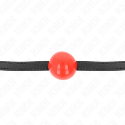Kink - bola simples vermelha mordaça 4 cm 65 x 1,5 cm kink collar & gag caliente. Pt