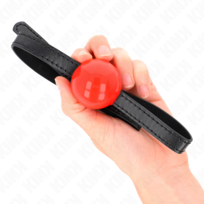 Kink - bola simples vermelha mordaça 4 cm 65 x 1,5 cm kink collar & gag caliente. Pt