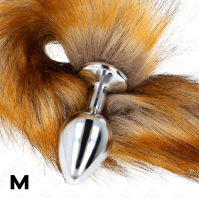 Kink - plug anal tamanho m 8 x 3,5 cm com cauda sintética 40 cm marrom kink pleasure plugs caliente. Pt