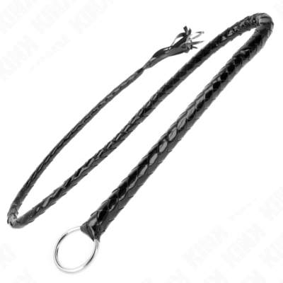 Kink - chicote de pvc longo brilhante 138 cm kink impact & touch caliente. Pt