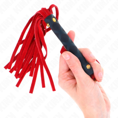 Kink - mini chicote de camurça vermelha 30 cm kink impact & touch caliente. Pt