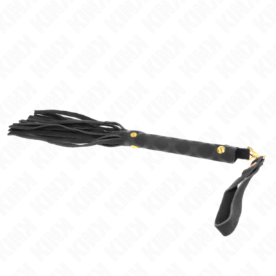 Kink - mini chicote de camurça preta 30 cm kink impact & touch caliente. Pt