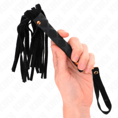 Kink - mini chicote de camurça preta 30 cm kink impact & touch caliente. Pt