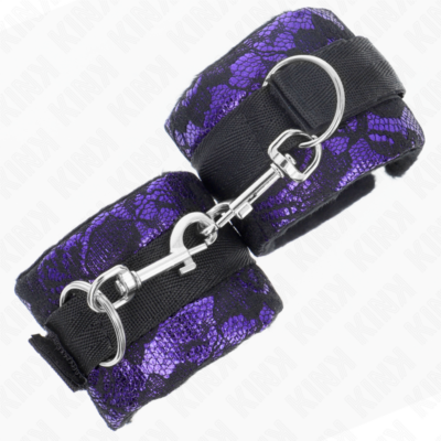 Alternative view of KINK - PUNHOS DE RENDA DE VELUDO CURTO E BIND DE NYLON ROXO / PRETO 23 X 6,5 CM
