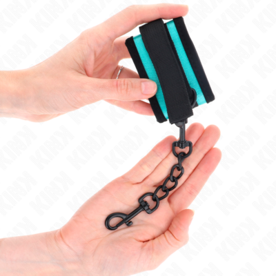 Kink - gancho e loop nylon bind pulso preto-azul ajustável 18-32 cm x 5 cm kink wrist restraint caliente. Pt