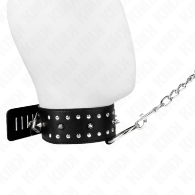 Alternative view of KINK - COLAR COM TRELA 65 CM COM PREGOS PRATA MODELO 1 AJUSTÁVEL 36-43 CM X 5 CM