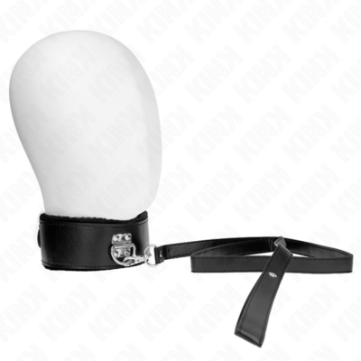 Alternative view of KINK - COLAR COM TRELA 116 CM COM PREGOS PRATA MODELO 4 PRETO AJUSTÁVEL 40-48 CM X 6 CM