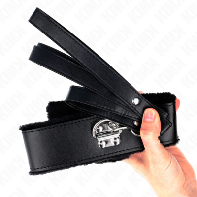 Kink - colar com trela 116 cm com pregos prata modelo 4 preto ajustável 40-48 cm x 6 cm kink collar & gag caliente. Pt