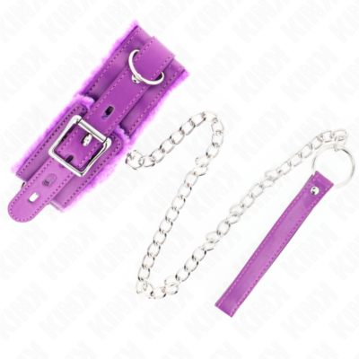 Kink - colar com trela 65 cm com restrições roxo 36-42 cm x 5,5 cm kink collar & gag caliente. Pt