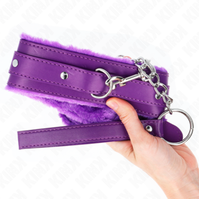 Kink - colar com trela 65 cm com restrições roxo 36-42 cm x 5,5 cm kink collar & gag caliente. Pt