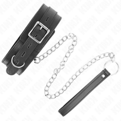Kink - colar com cinto 65 cm com alça preta 54 x 4,5 cm kink collar & gag caliente. Pt