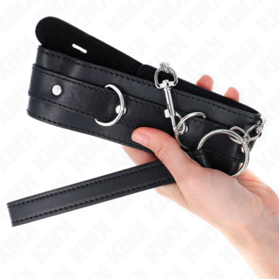 Kink - colar com cinto 65 cm com alça preta 54 x 4,5 cm kink collar & gag caliente. Pt